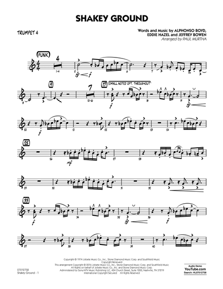 Shakey Ground (arr. Paul Murtha) - Trumpet 4