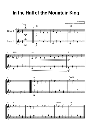 In the Hall of the Mountain King - Oboe Duet with Chord Notations