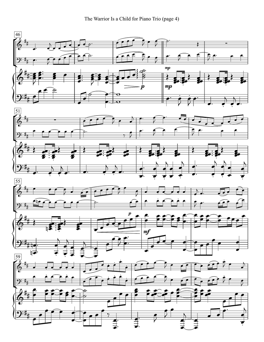 The Warrior Is A Child Piano Trio scores gallery preview page 4