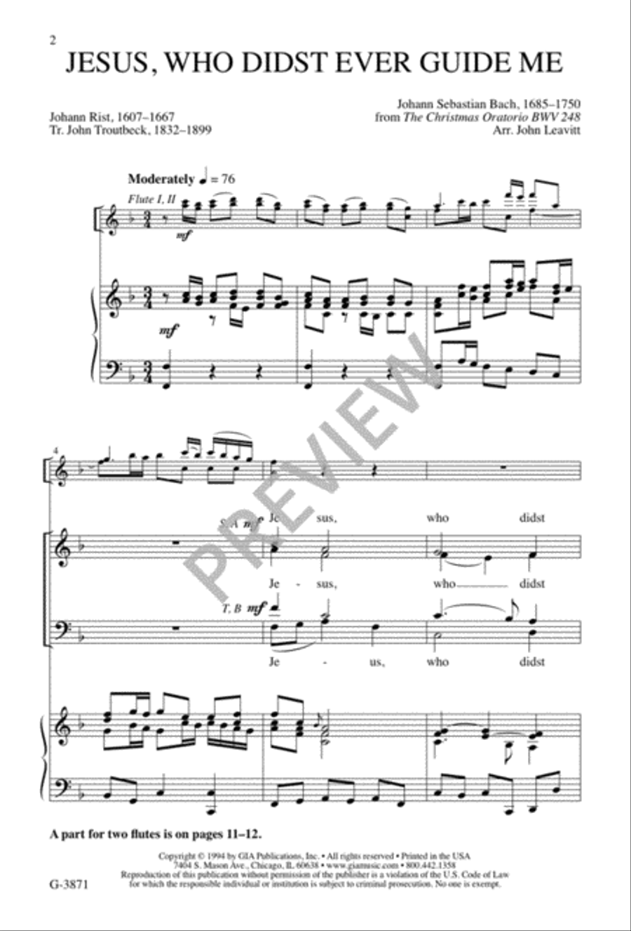 Jesus, Who Didst Ever Guide Me 4-Part scores gallery preview page 3