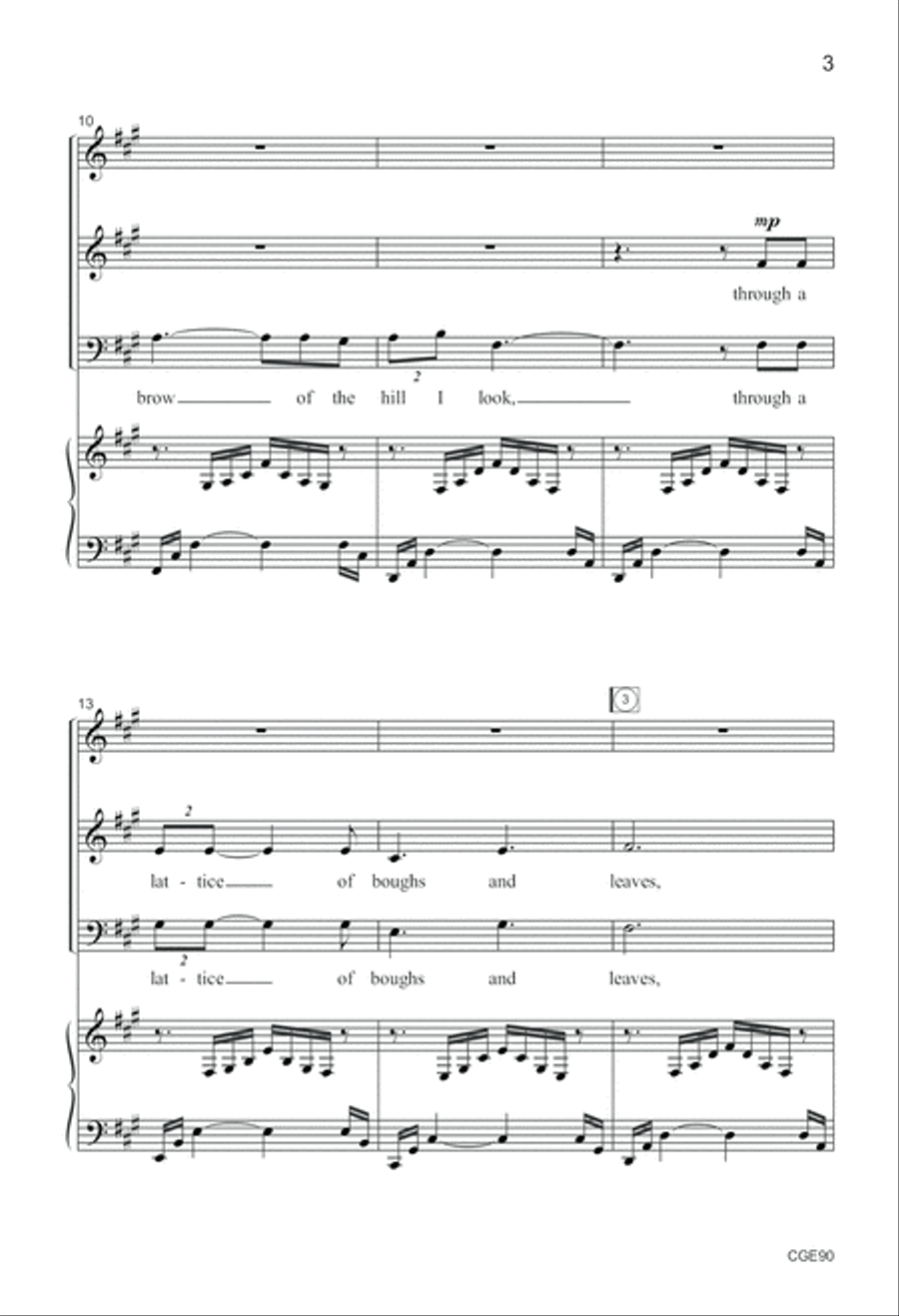 The Old Mill (SAB) 3-Part scores gallery preview page 4