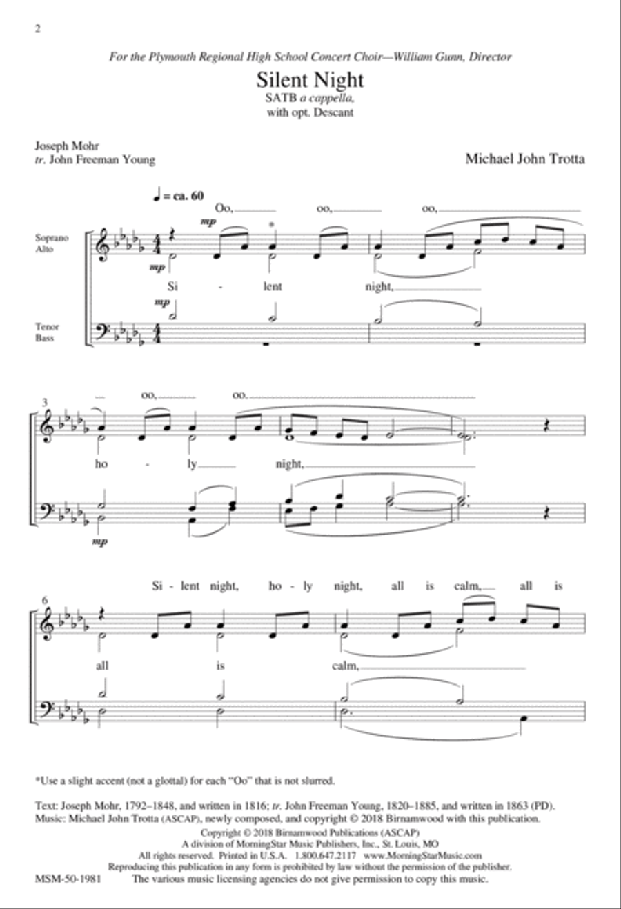 Silent Night 4-Part scores gallery preview page 2