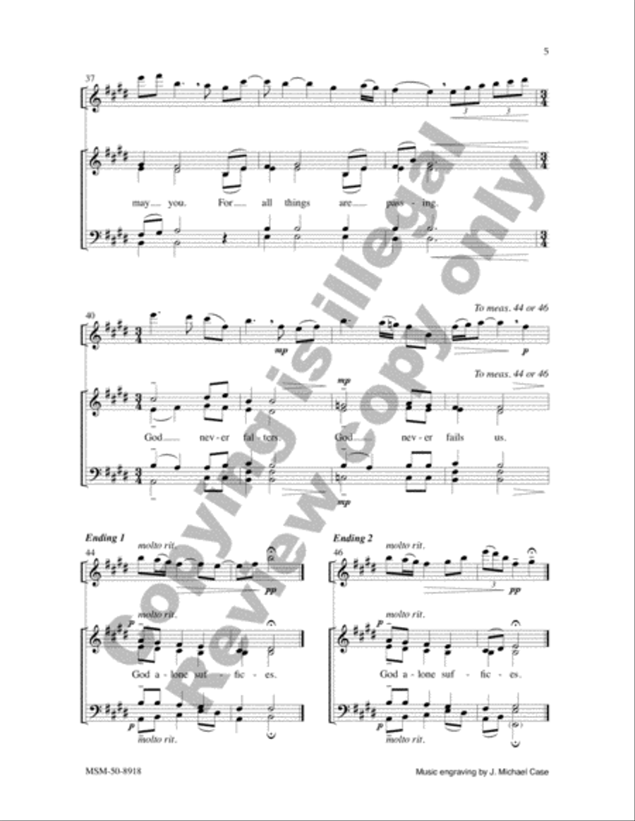 St. Teresa's Blessing St. Teresa's Blessing 4-Part scores gallery preview page 5