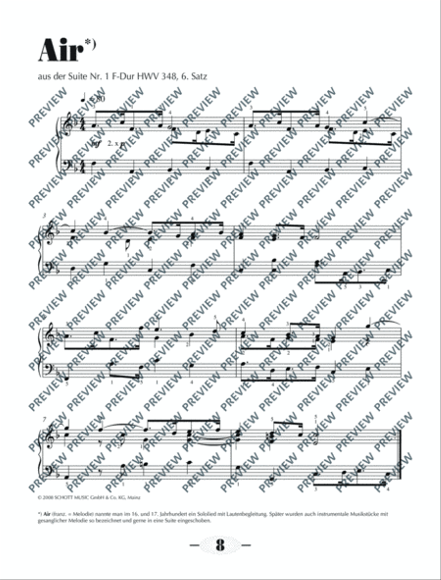 Wassermusik & Feuerwerksmusik Piano Solo scores gallery preview page 9
