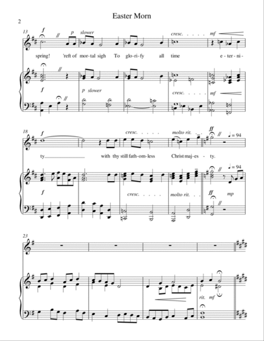 Easter Morn medium high voice High Voice scores gallery preview page 3
