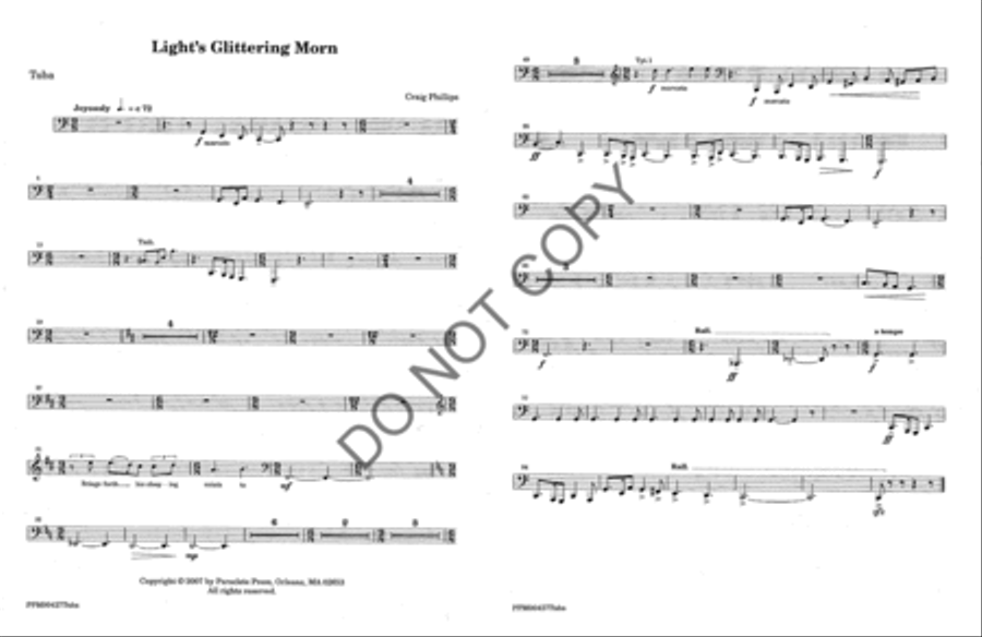 Light's Glittering Morn - Brass Parts 4-Part scores gallery preview page 6
