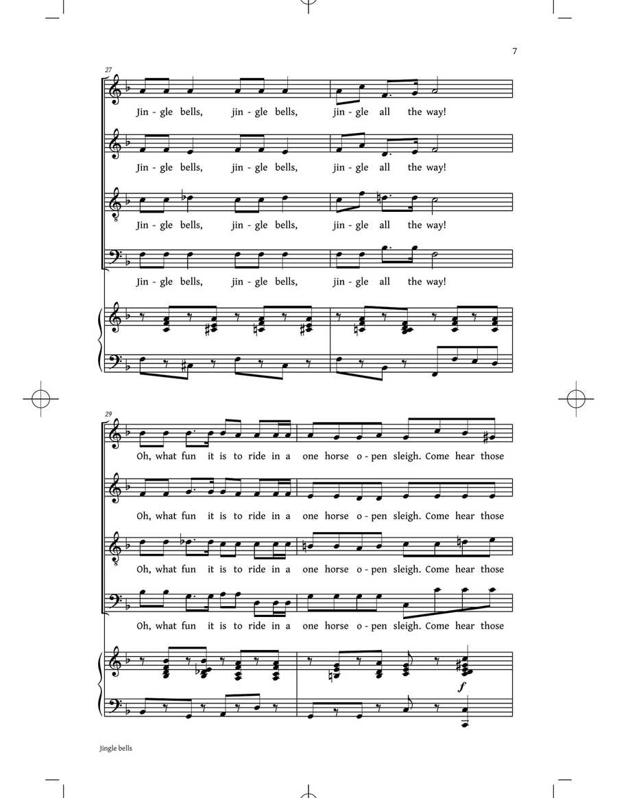Jingle Bells Jingle Bells 4-Part scores gallery preview page 6