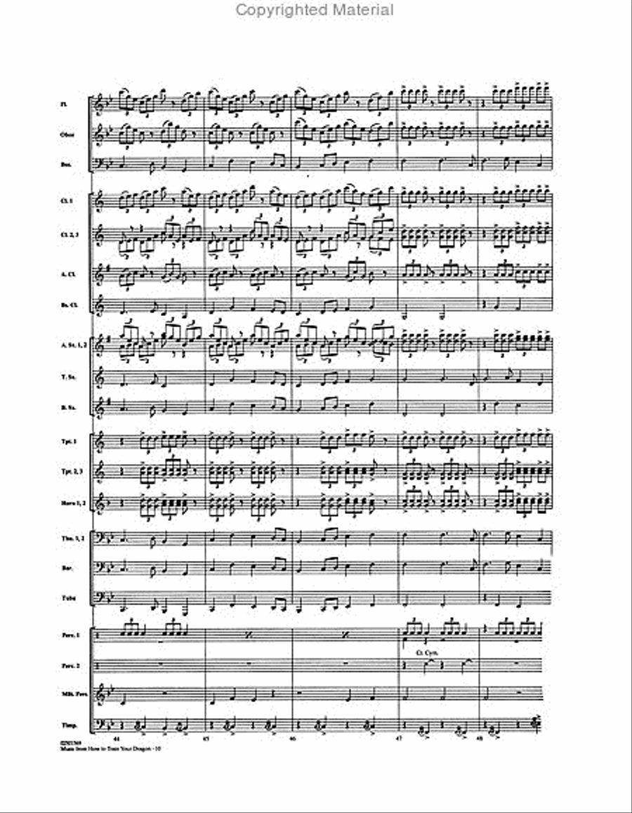 Music from How to Train Your Dragon Concert Band scores gallery preview page 6