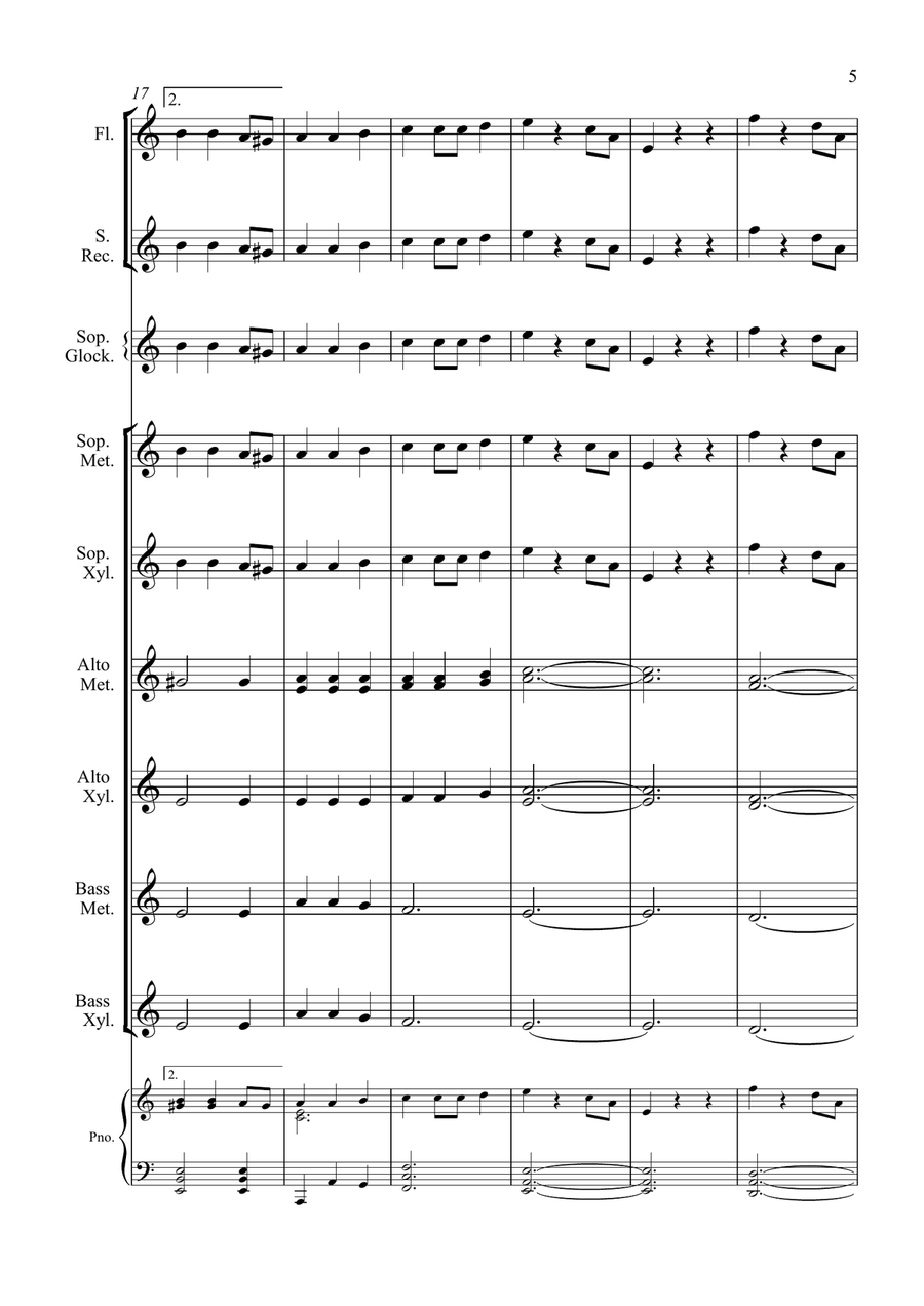He's A Pirate Orff Instrument scores gallery preview page 5
