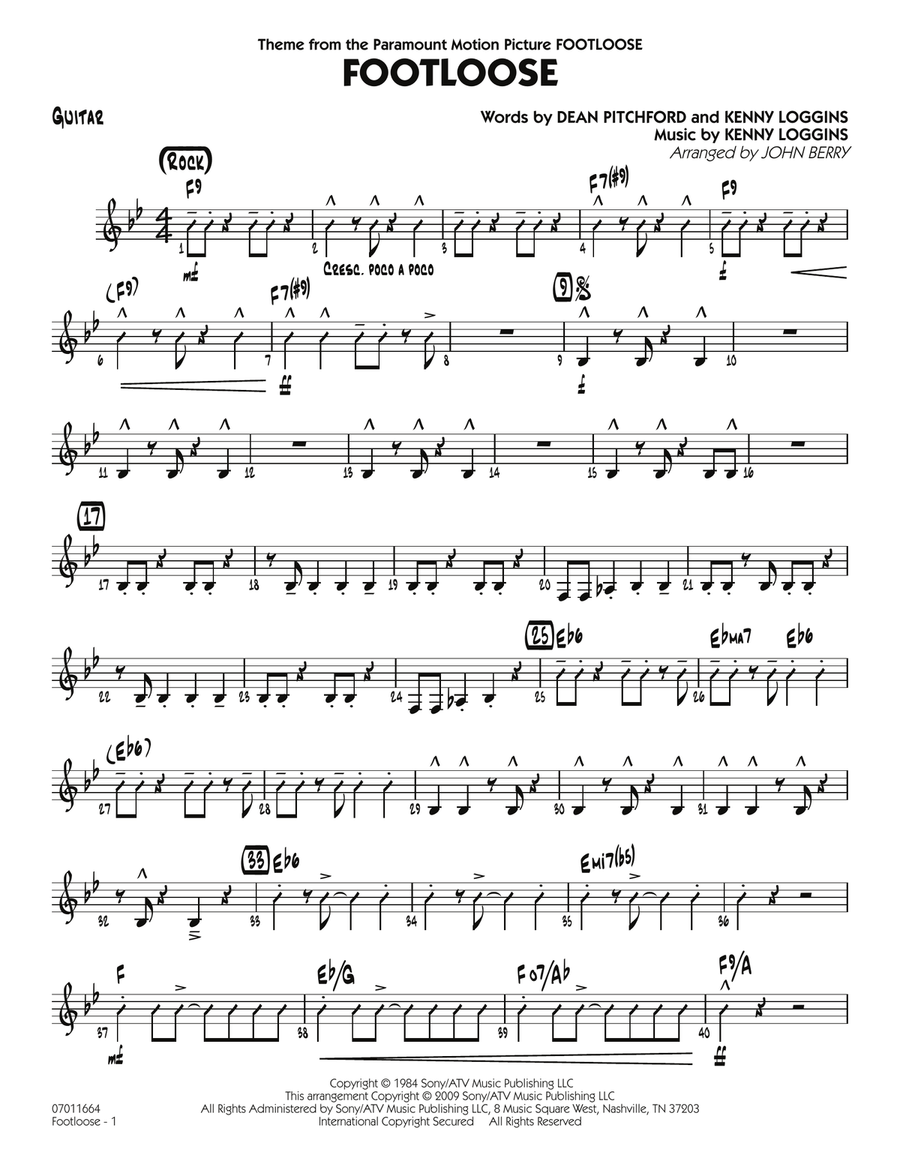 Footloose - Guitar Jazz Ensemble scores gallery preview page 1