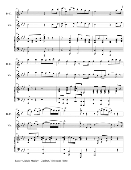 EASTER ALLELUIA MEDLEY (Trio – Bb Clarinet, Violin/Piano) Score and Parts image number null