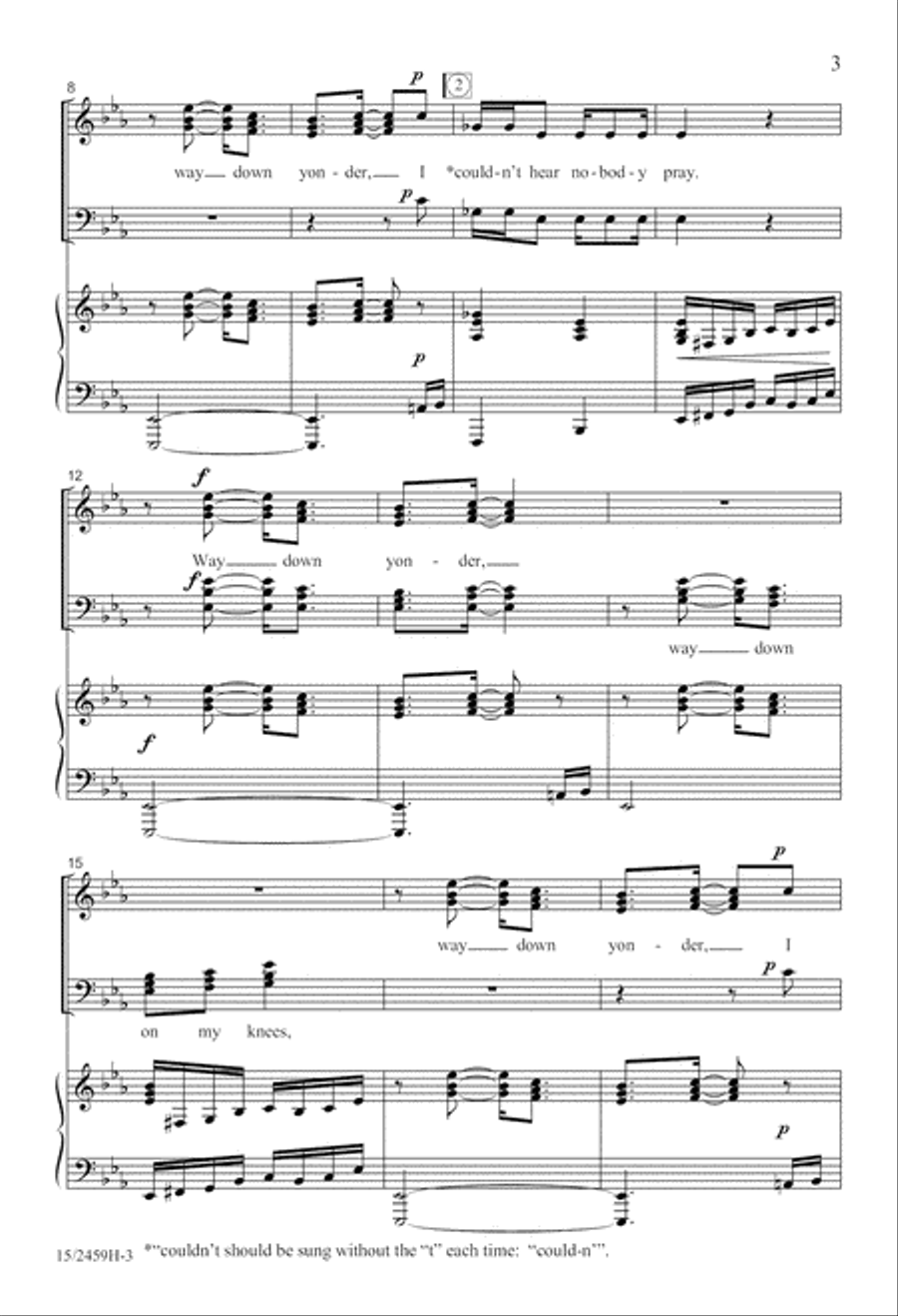 I Couldn't Hear Nobody Pray SSATBB scores gallery preview page 3