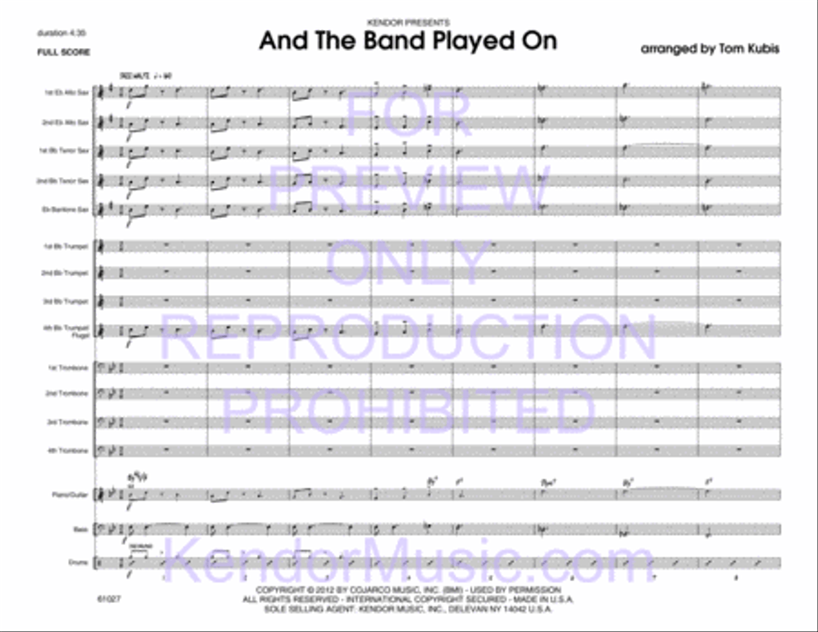And The Band Played On Jazz Ensemble scores gallery preview page 2