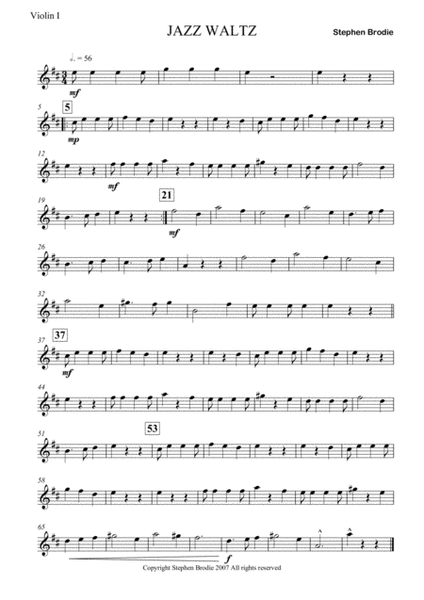 Jazz Waltz ( for Junior String Ensemble) image number null
