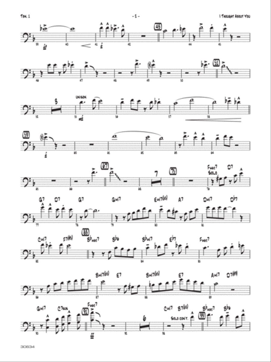 I Thought About You: 1st Trombone Jazz Ensemble scores gallery preview page 2