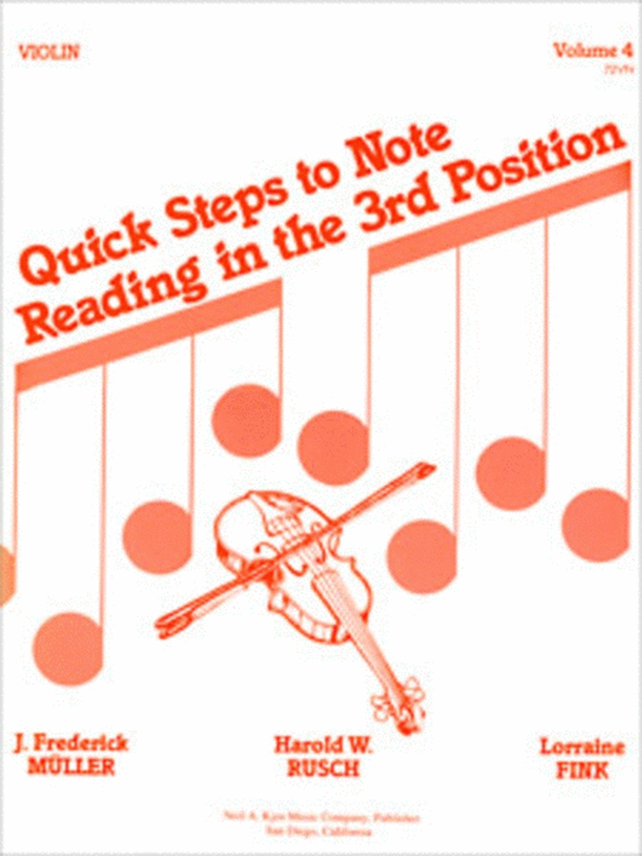 Quick Steps To Note Reading Book 4 Vln Solo