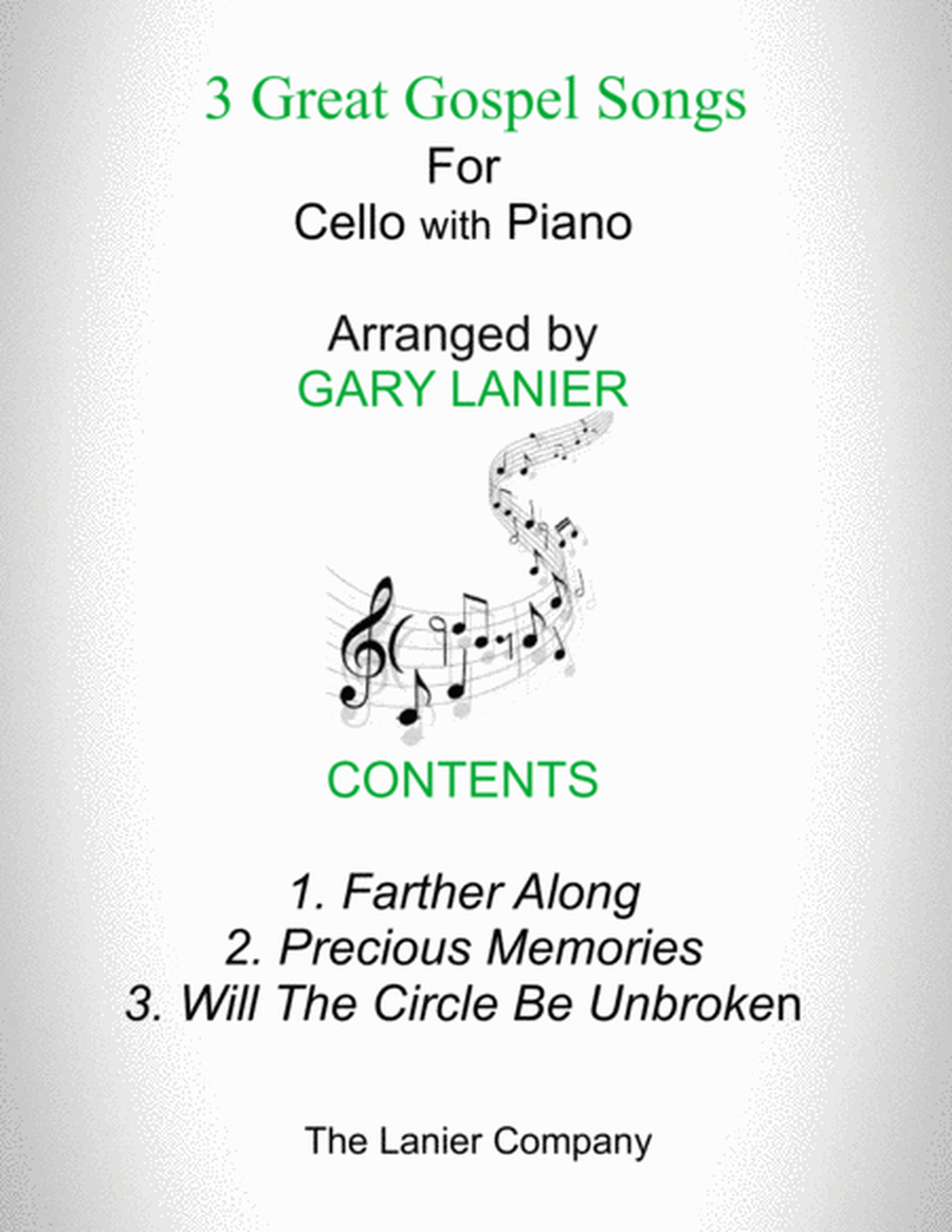 3 GREAT GOSPEL SONGS (for Cello with Piano - Instrument Part included) image number null