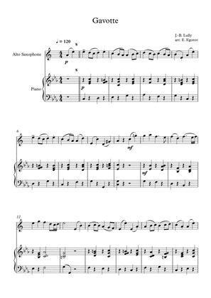 Gavotte, Jean-Baptiste Lully, For Alto Saxophone & Piano