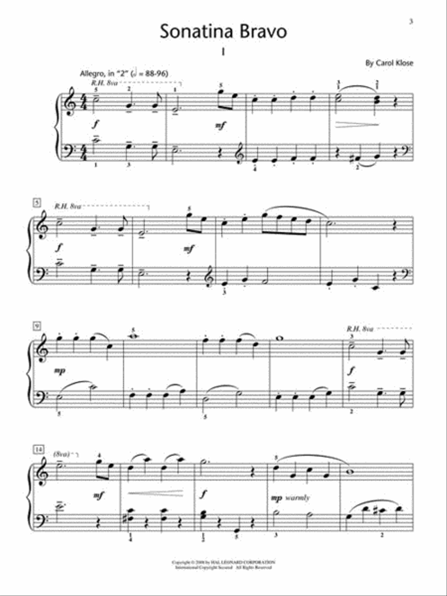 Sonatina Bravo Piano Method scores gallery preview page 2