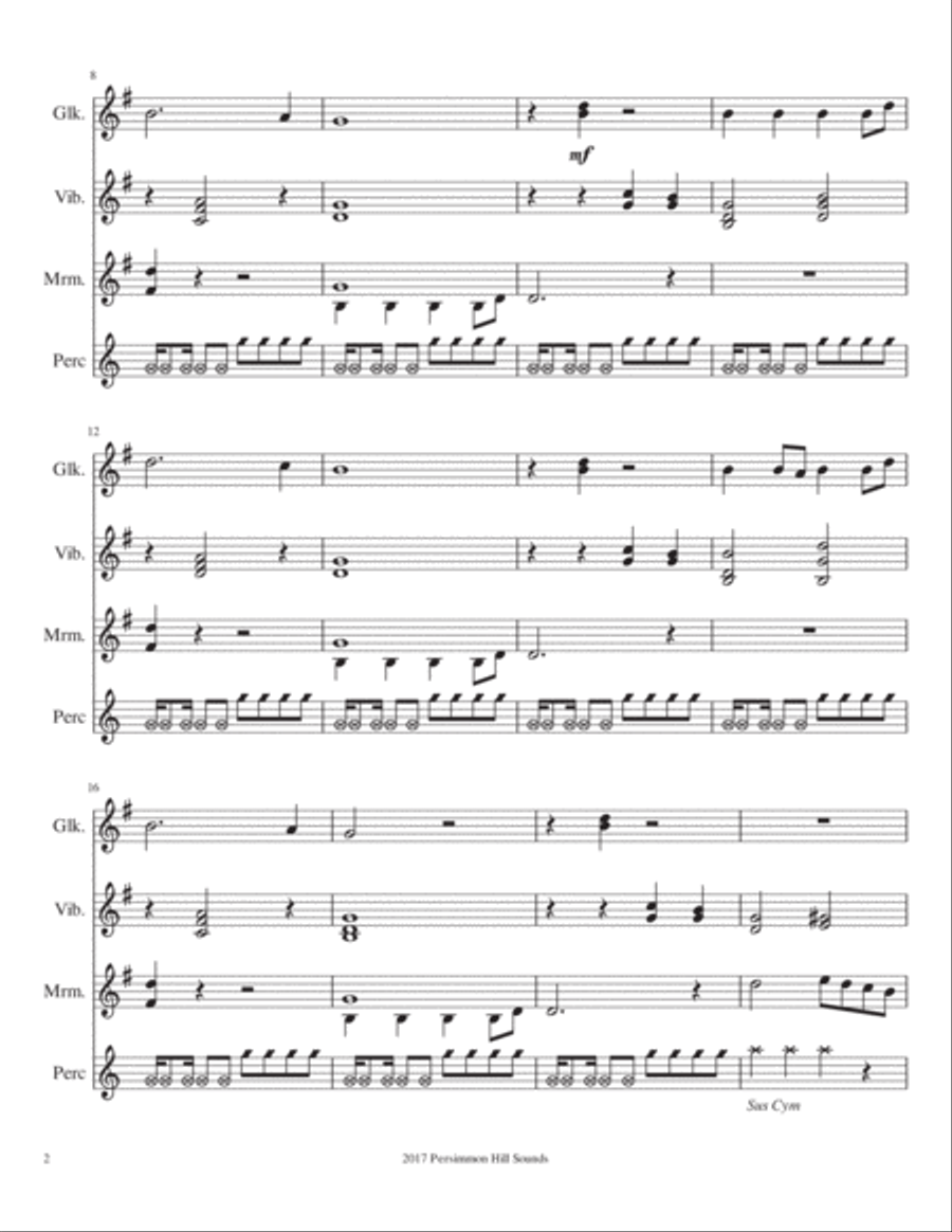 Angels We Have Heard on High Percussion Ensemble scores gallery preview page 3