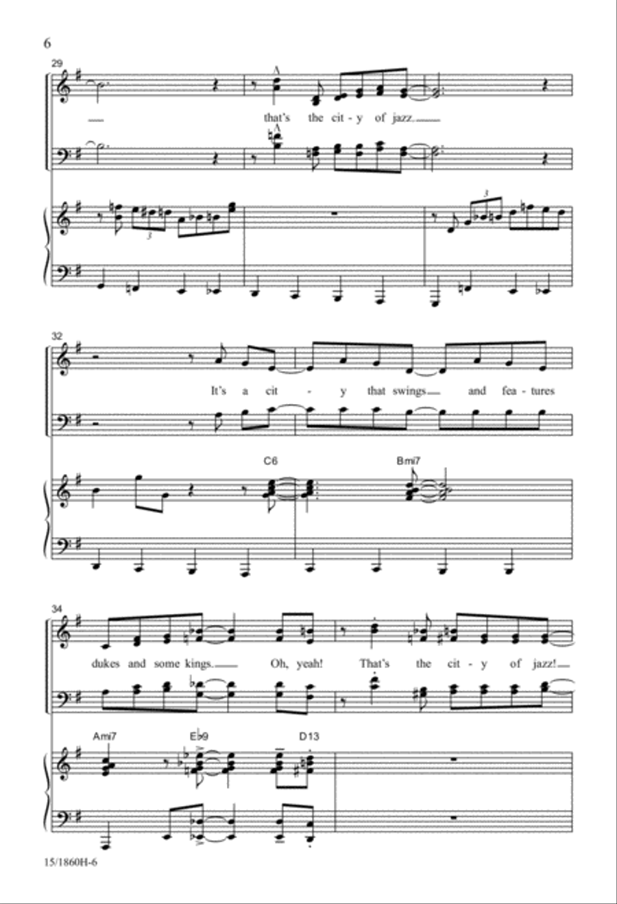 City of Jazz 4-Part scores gallery preview page 6