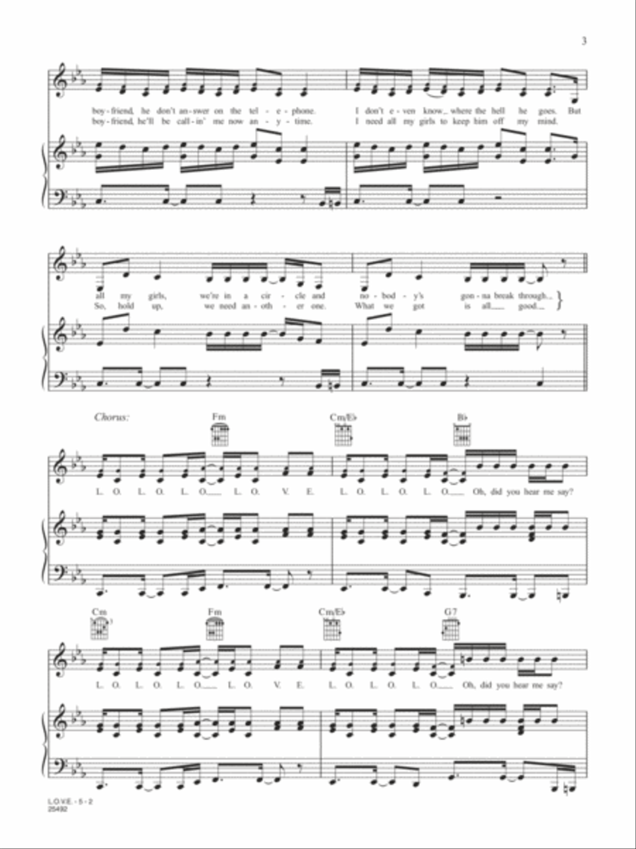 L.O.V.E. Piano, Vocal, Guitar scores gallery preview page 2