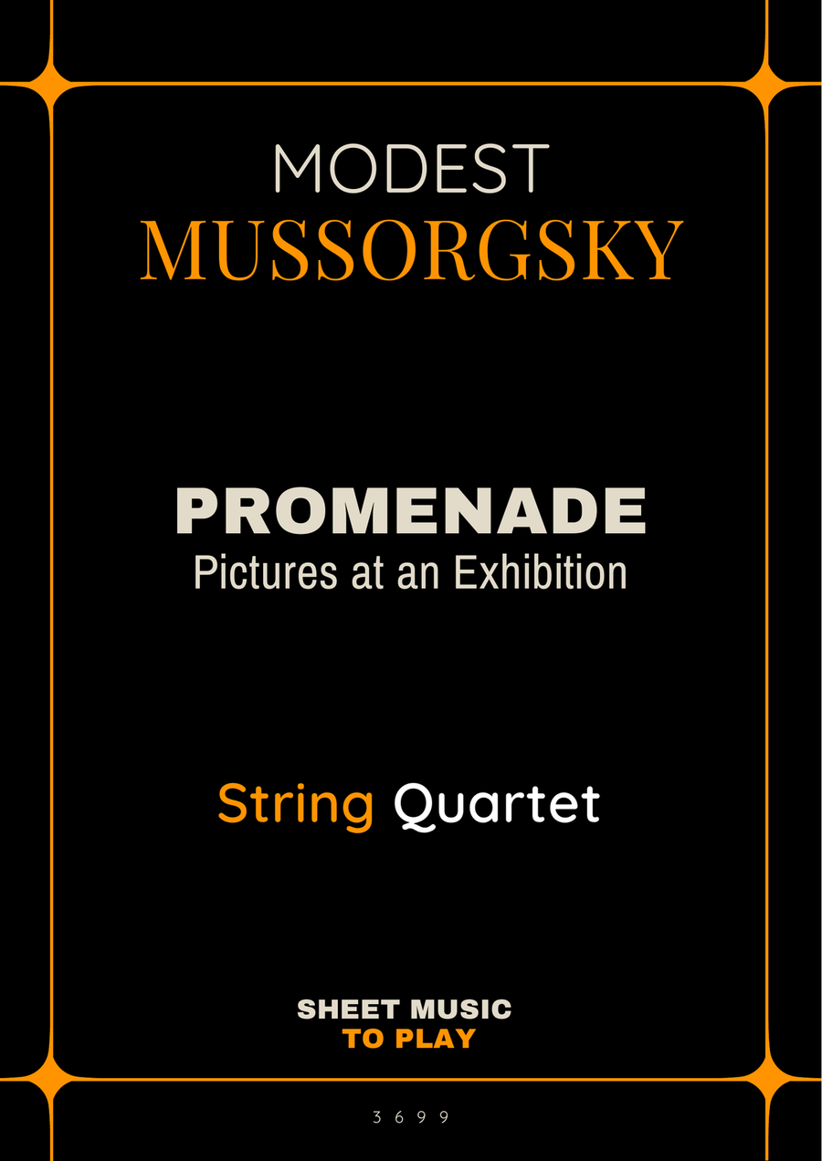 Pictures at an Exhibition - Promenade - String Quartet (Full Score and Parts) String Quartet scores gallery preview page 1