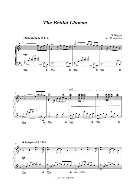 The Bridal Chorus - for Solo Piano image number null