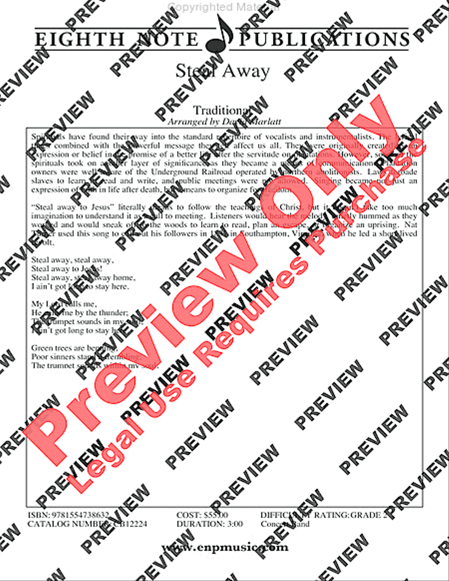 Steal Away Steal Away Concert Band scores gallery preview page 3