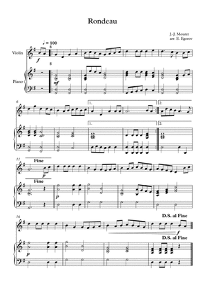 Rondeau, Jean-Joseph Mouret, For Violin & Piano