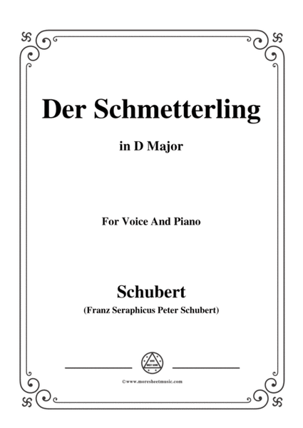 Schubert-Der Schmetterling,Op.57 No.1,in D Major,for Voice&Piano image number null