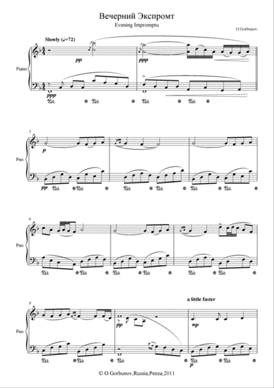 Evening Impromptu Evening Impromptu Piano Solo scores gallery preview page 1