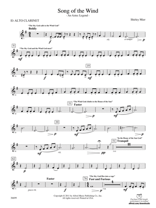 Song of the Wind: (wp) E-flat Alto Clarinet