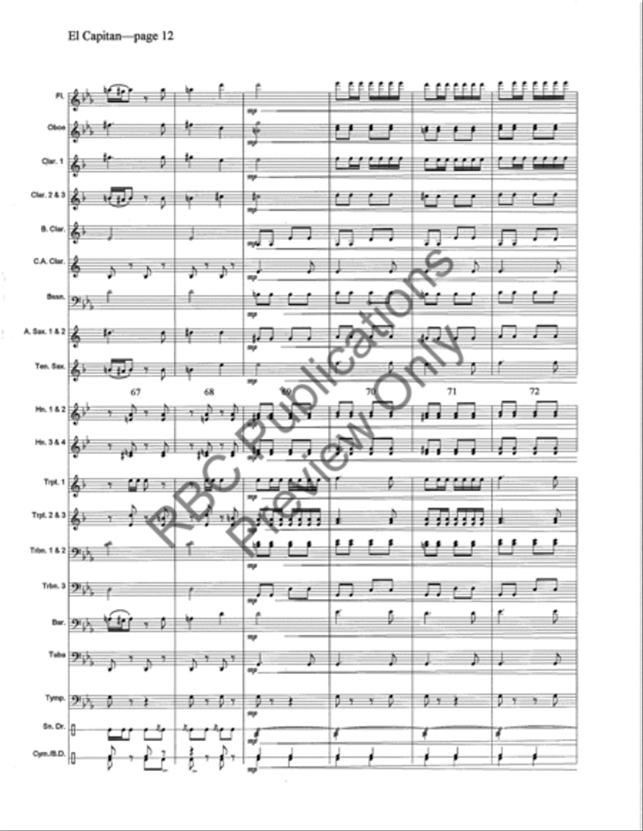 El Capitan Concert Band scores gallery preview page 15