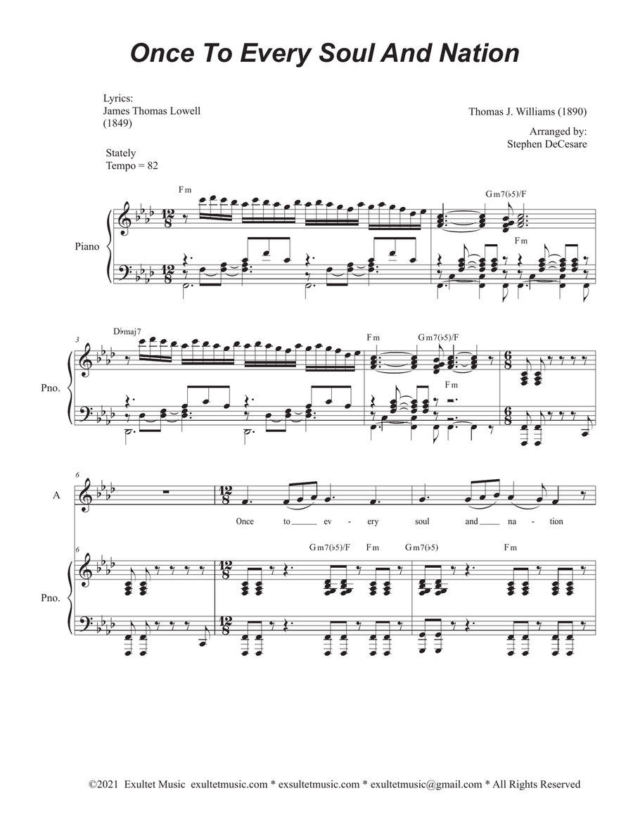 Once To Every Soul And Nation (Duet for Soprano and Alto solo)