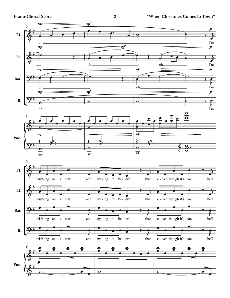When Christmas Comes To Town TTBB scores gallery preview page 2