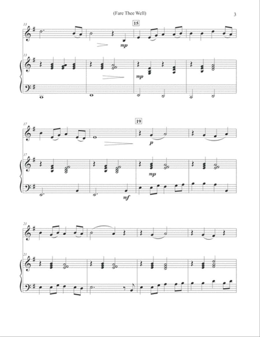 Fare Thee Well - Violin and Piano Duet Violin Solo scores gallery preview page 3