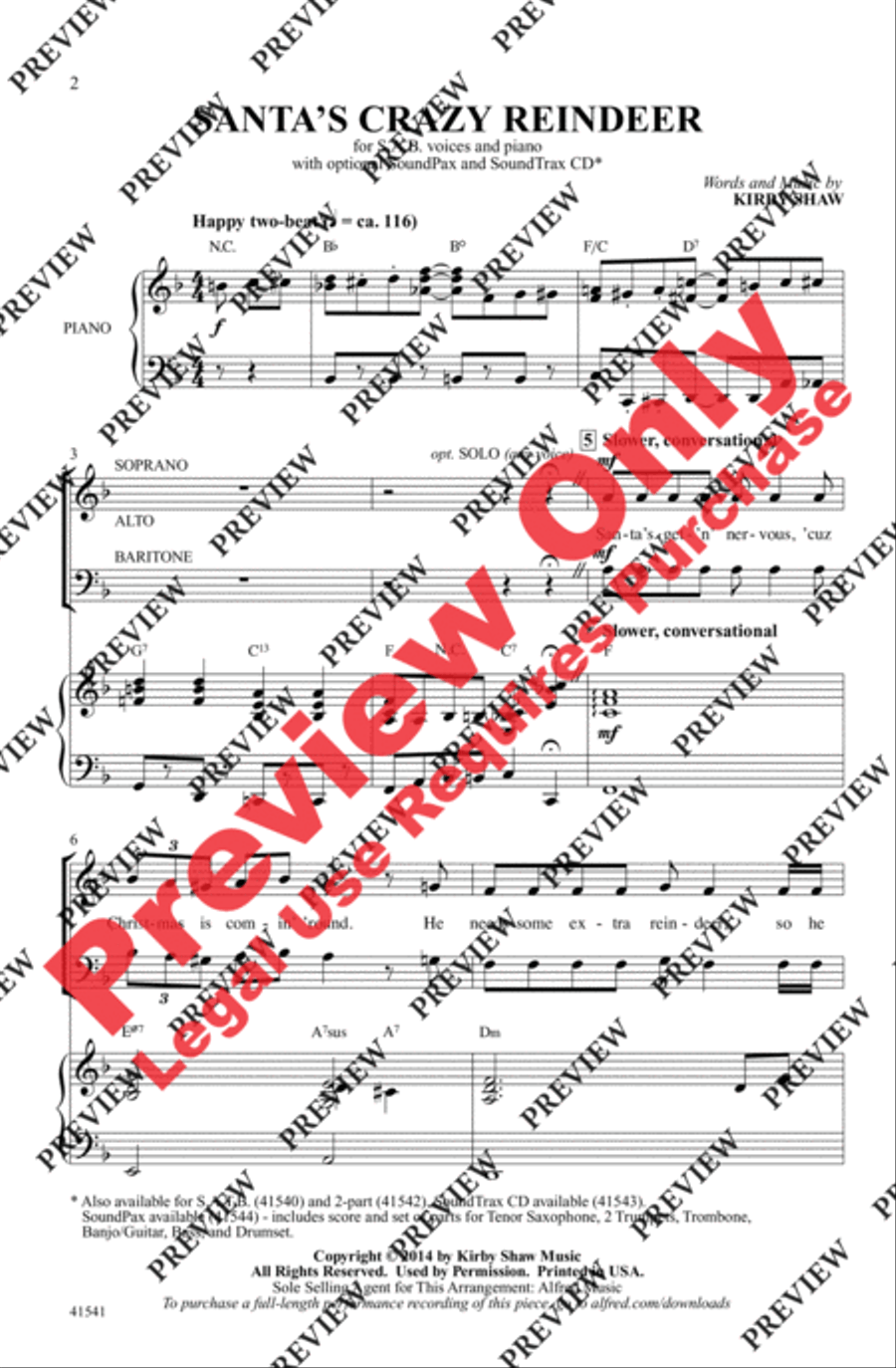 Santa's Crazy Reindeer 3-Part scores gallery preview page 2