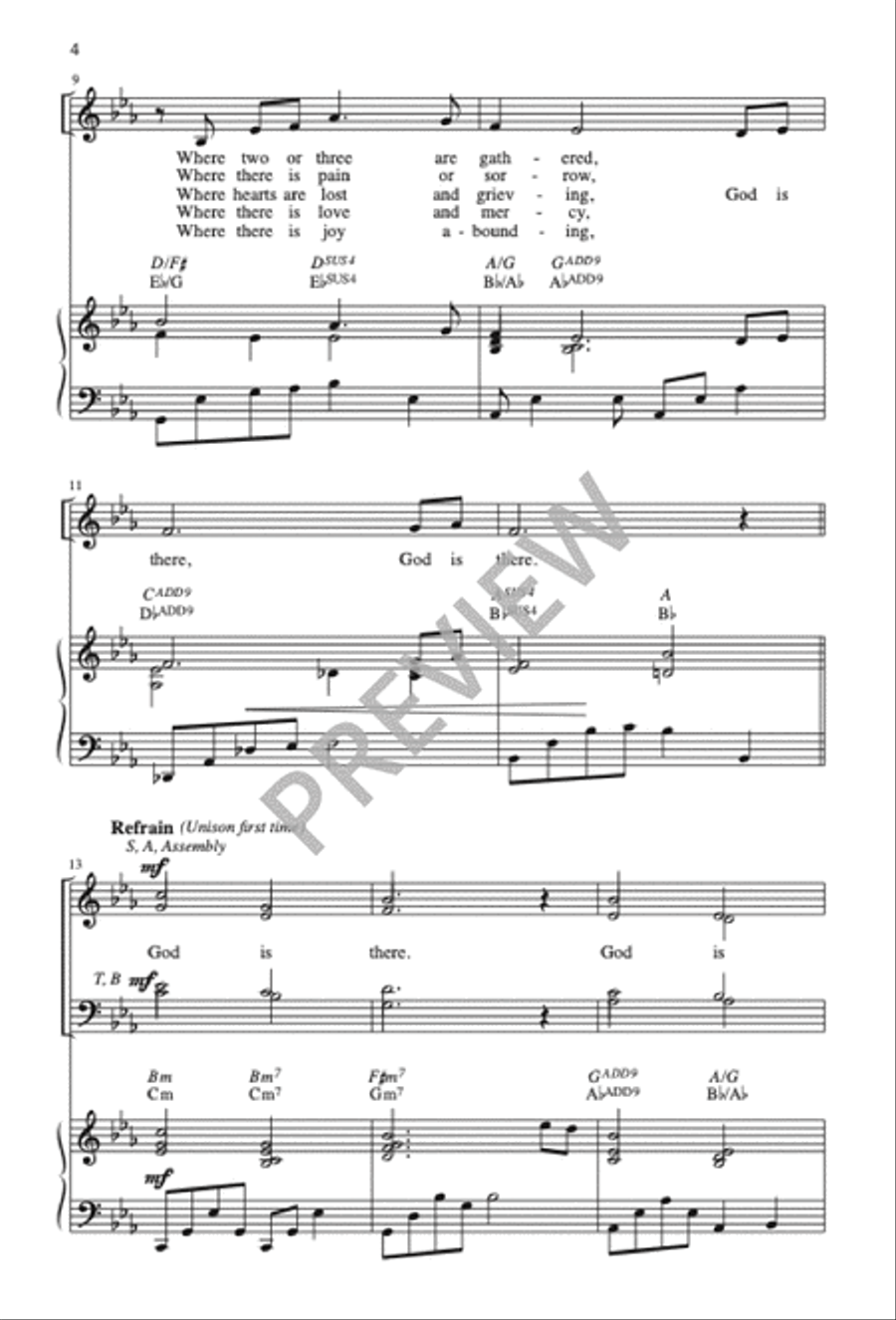 God Is There 4-Part scores gallery preview page 5