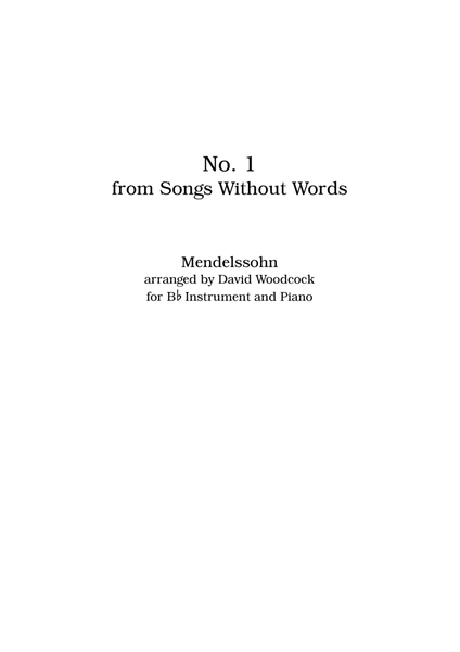 No. 1 from Songs Without Words - A4 image number null