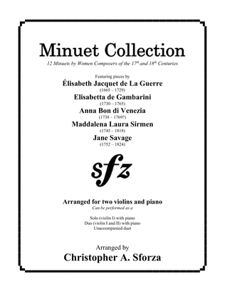 Minuet Collection, for two violins and piano