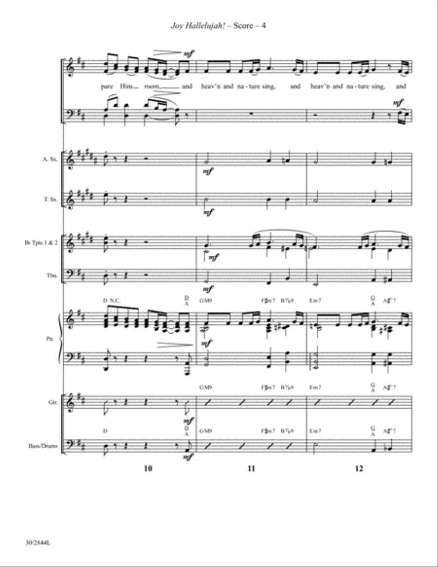 Joy Hallelujah! - Instrumental Ensemble Score and Parts Tenor Saxophone scores gallery preview page 4