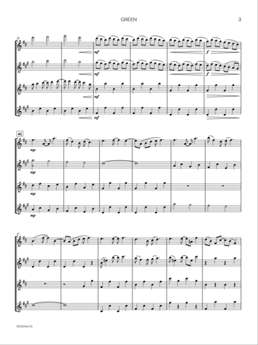 Green Saxophone Quartet scores gallery preview page 6