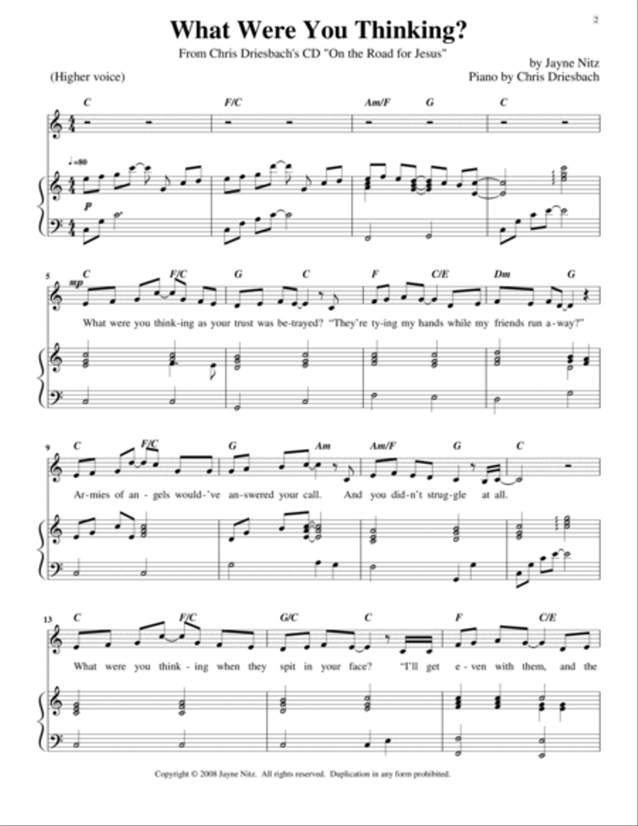 What Were You Thinking? (high voice) High Voice scores gallery preview page 2