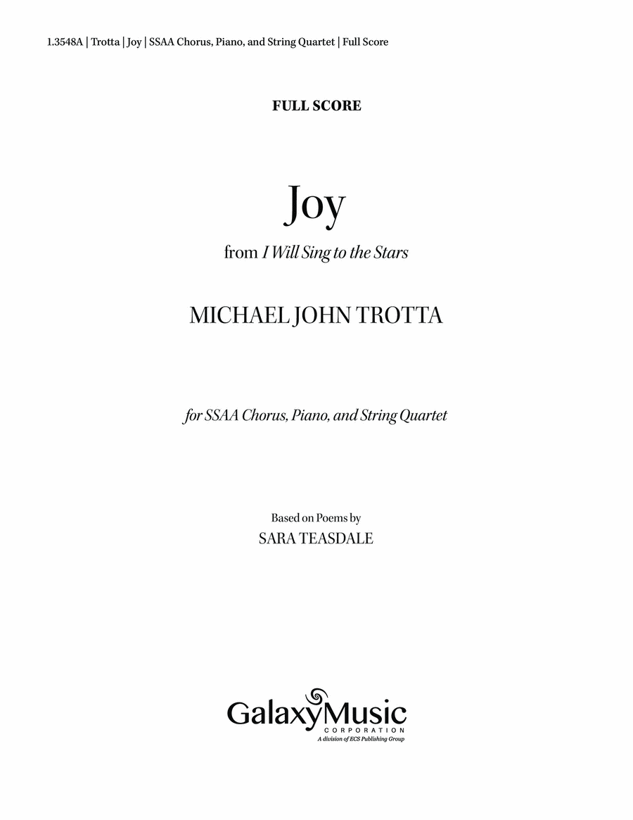Joy from I Will Sing to the Stars Choir scores gallery preview page 1