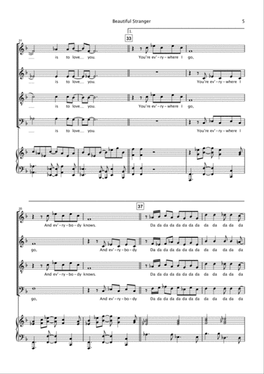 Beautiful Stranger 4-Part scores gallery preview page 5