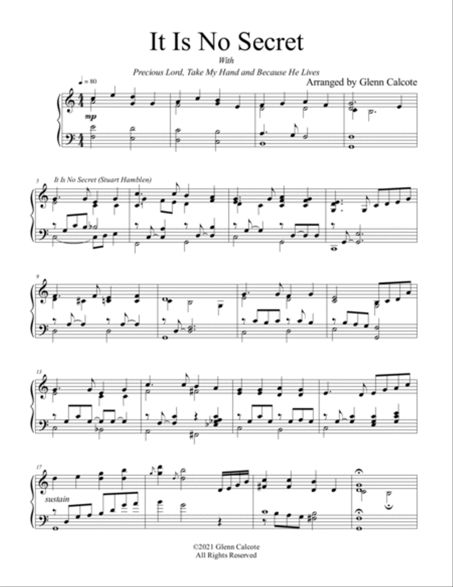 It Is No Secret Gospel Medley Piano Solo scores gallery preview page 2