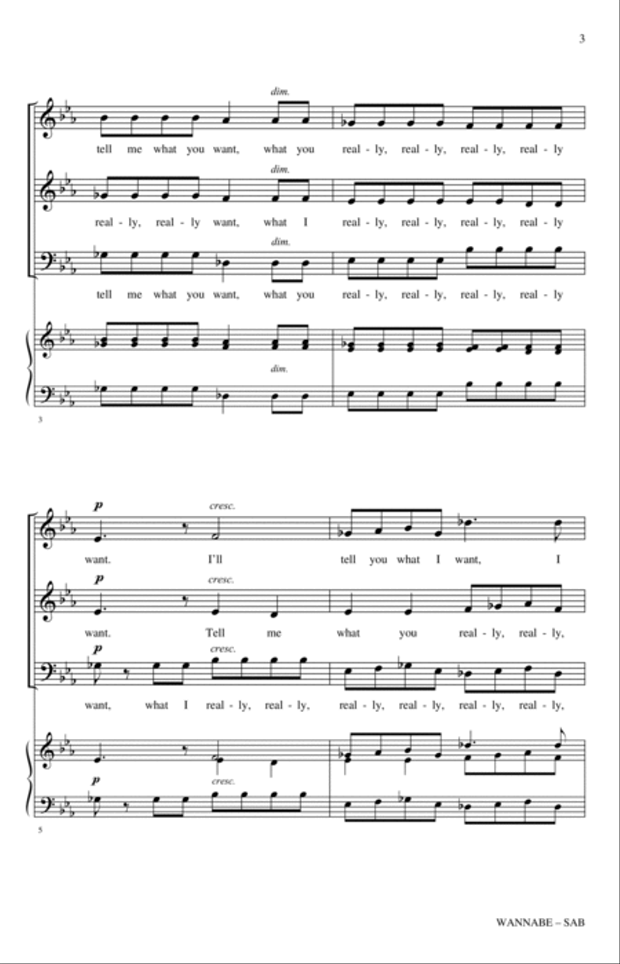 Wannabe (As an English Madrigal) (arr. Nathan Howe) 3-Part scores gallery preview page 2