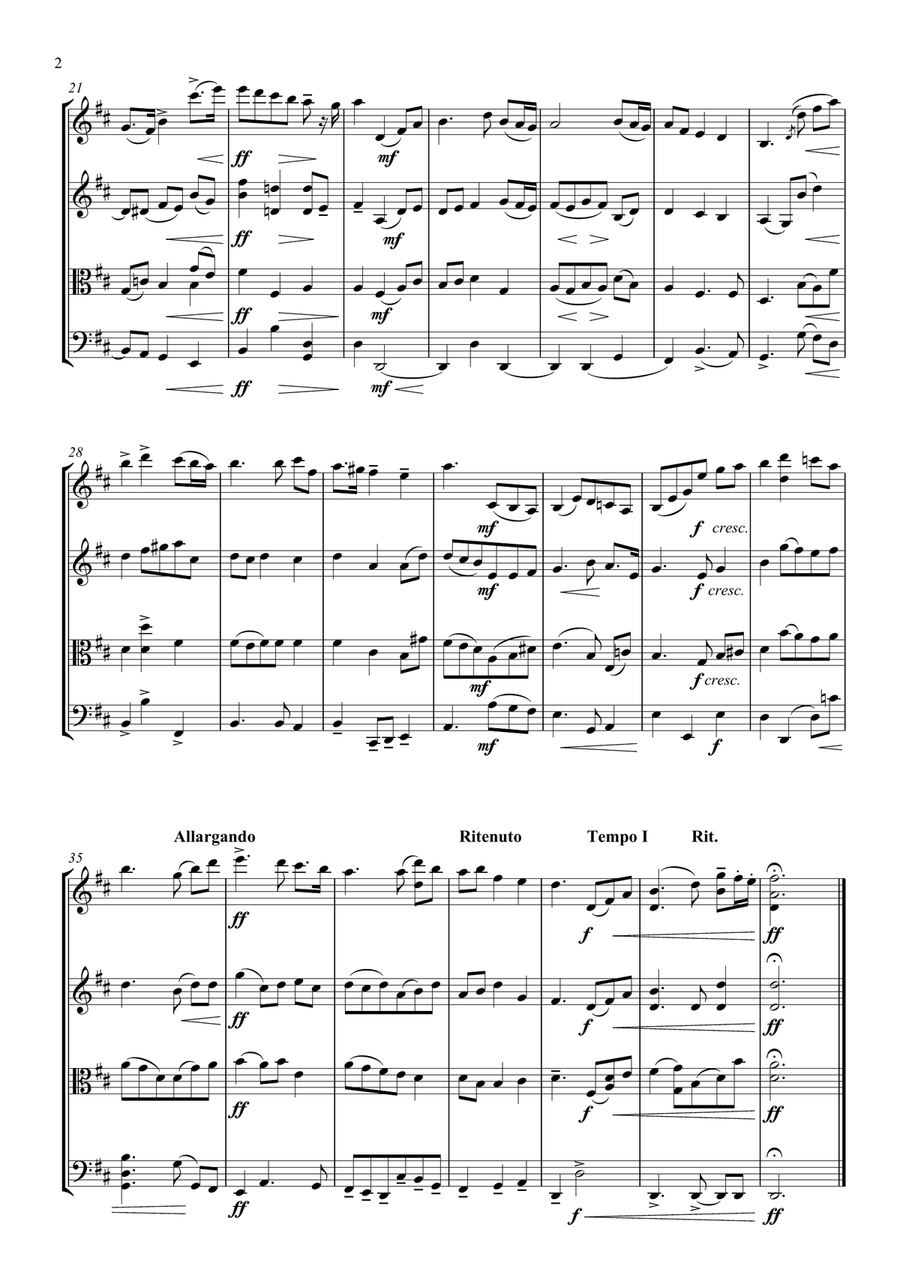 Jerusalem for String Quartet String Quartet scores gallery preview page 2