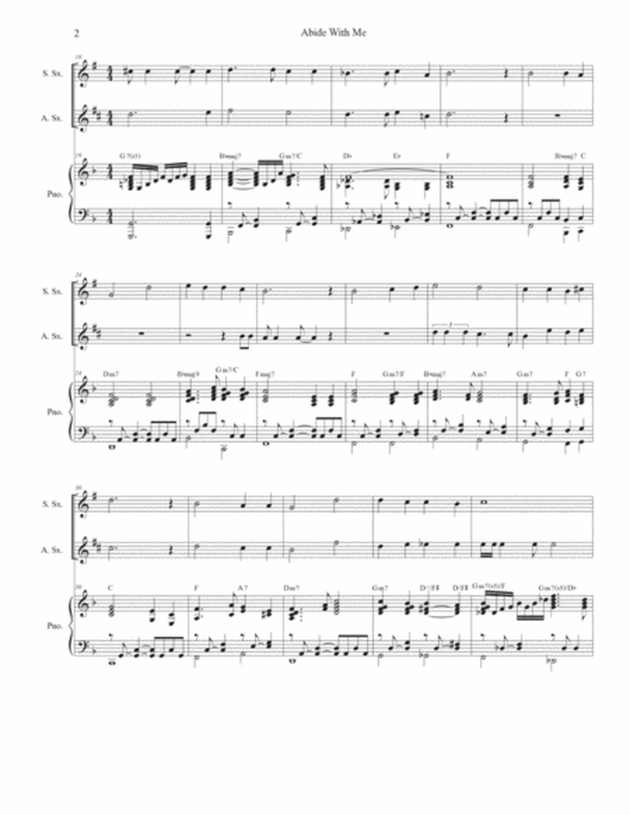 Abide With Me (Duet for Soprano and Alto Saxophone) image number null